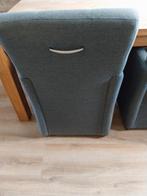 Een eiken eethoek met 4 stoelen op wieltjes, Huis en Inrichting, Ophalen, Gebruikt, Grijs