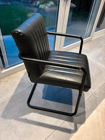 8 stuks antracietkleurige leren eettafel stoelen“Dutch Bone” beschikbaar voor biedingen
