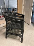 3 Rotan zwarte rotan stoelen, Ophalen of Verzenden