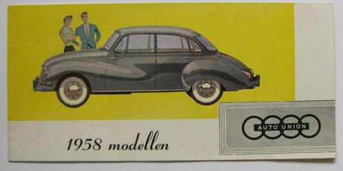 Folder Auto Union en DKW uit 1958, Boeken, Auto's | Folders en Tijdschriften, Gelezen, Overige merken, Verzenden