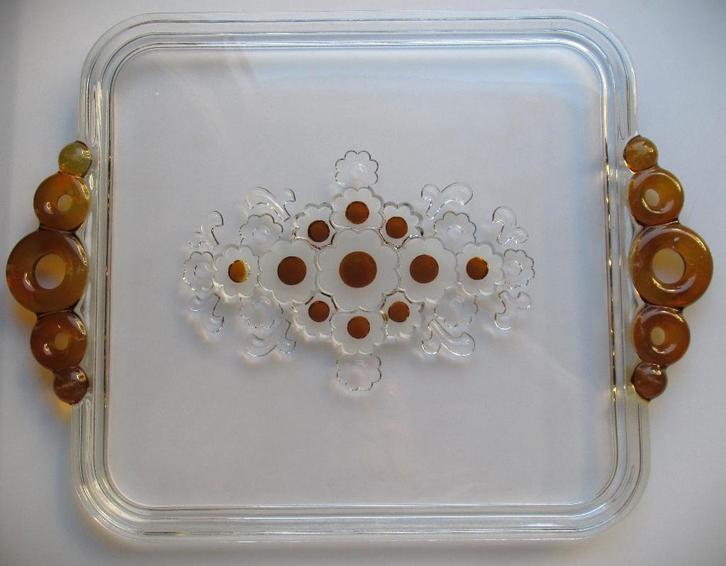 Schaal Walther Glas Campana Cakeschaal~Sandwichschaal~Glas, Antiek en Kunst, Antiek | Glas en Kristal, Ophalen of Verzenden