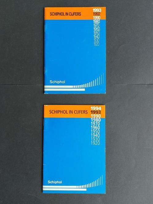2 boekjes Schiphol in cijfers, 1992 en 1993 (SC62), Verzamelen, Luchtvaart en Vliegtuigspotten, Gebruikt, Boek of Tijdschrift