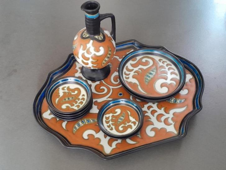 Gouds plateel , decor Nuba, Antiek en Kunst, Curiosa en Brocante, Ophalen of Verzenden