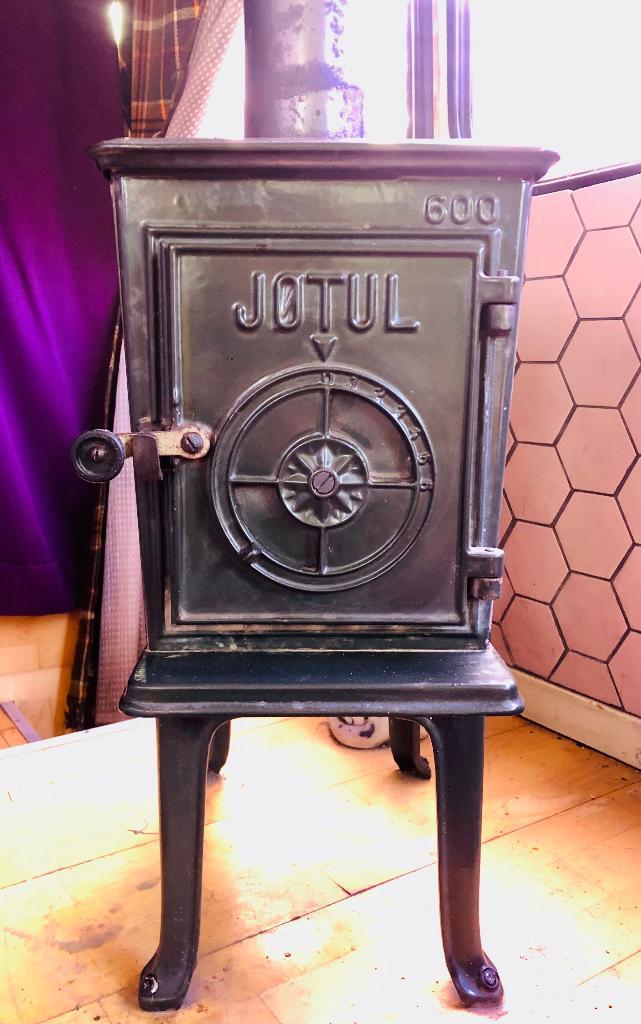 Jotul 600 houtkachel emaille groen, Huis en Inrichting, Kachels, Gebruikt, Vrijstaand, Houtkachel, Hout, Ophalen