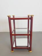 Vintage bijzettafel messing italy rek regency '70 side table, Huis en Inrichting, Kasten | Vitrinekasten, Met plank(en), Minder dan 50 cm