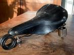 Vintage zwart leren Brooks zadel, Fietsen en Brommers, Fietsonderdelen, Ophalen of Verzenden, Zo goed als nieuw
