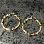 14k gouden oorbellen creolen wokkels, Sieraden, Tassen en Uiterlijk, Oorbellen, Ophalen of Verzenden, Zo goed als nieuw, Goud
