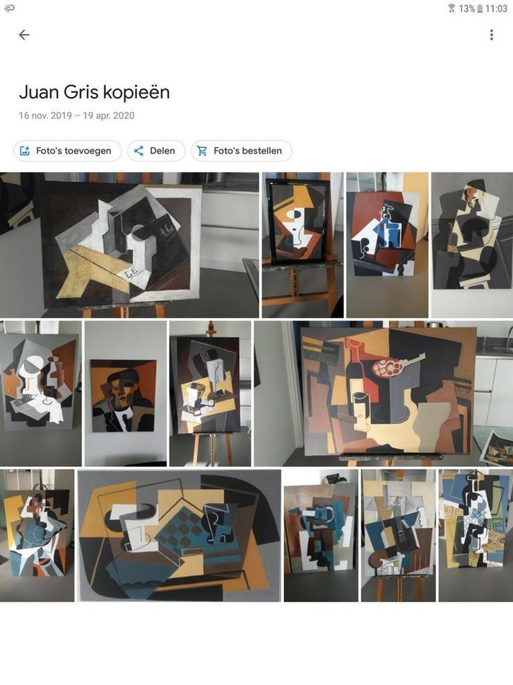 Handgeschilderde schilderijen kopien van Juan Gris, Antiek en Kunst, Kunst | Schilderijen | Modern, Ophalen