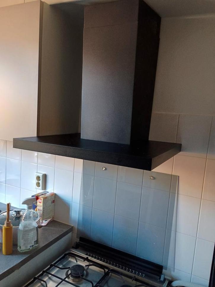 Zwarte motorloze Wandschouwkap - Zo goed als nieuw, Witgoed en Apparatuur, Afzuigkappen, Zo goed als nieuw, Minder dan 200 m³ per uur