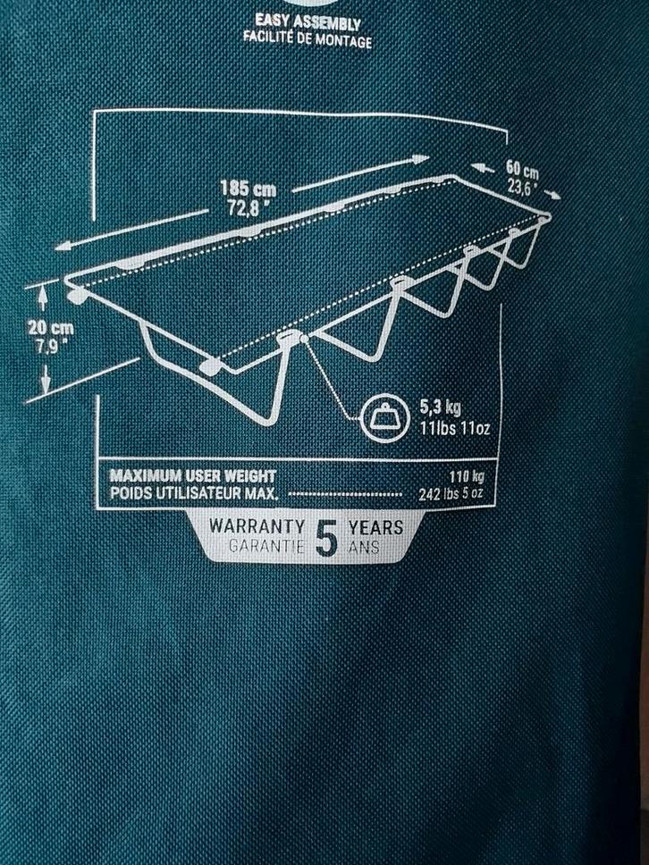 Campingbed 185x60 cm - Ideaal voor kamperen!, Caravans en Kamperen, Kampeeraccessoires, Zo goed als nieuw, Ophalen of Verzenden