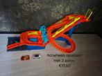 Hotwheels achtbaan racebaan met 2 autos, Ophalen, Zo goed als nieuw, Elektrisch, Hot Wheels