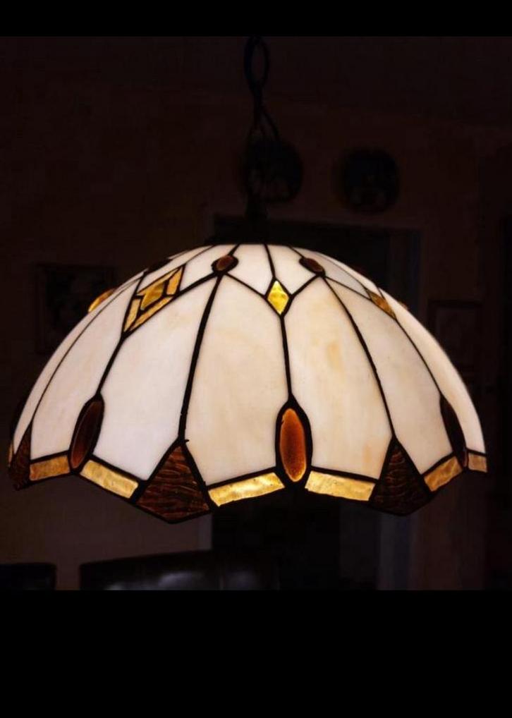 Tiffany Hanglamp, Huis en Inrichting, Lampen | Hanglampen, Zo goed als nieuw, Minder dan 50 cm, Metaal, Ophalen of Verzenden