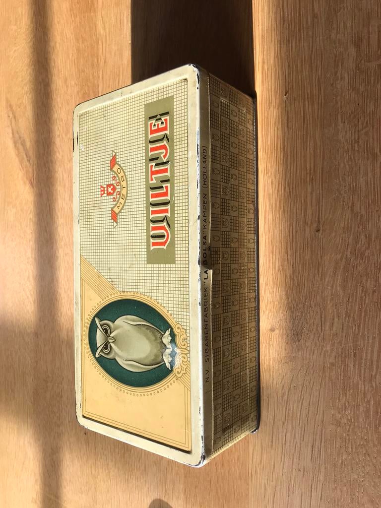 Uiltje sigarenblik, Verzamelen, Blikken, Ophalen of Verzenden, Gebruikt