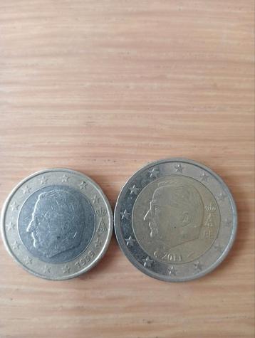 1 Euro uit 1999 ( koning Albert II) en 2011 2 euro Albert II beschikbaar voor biedingen