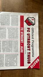 Programma Utrecht ajax 1992/1993, Verzamelen, Ophalen of Verzenden, Zo goed als nieuw, Ajax, Boek of Tijdschrift