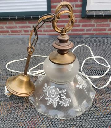 Vintage Hanglamp met Bloemmotief beschikbaar voor biedingen