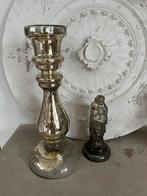 Zilverglas, armeluiszilver, brocante kandelaar, brocant, Antiek en Kunst, Ophalen of Verzenden