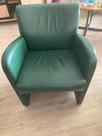 Eetkamerstoelen groen op wieltjes zithoogte 46 cm, Huis en Inrichting, Fauteuils, Ophalen, Minder dan 75 cm, Leer, Zo goed als nieuw