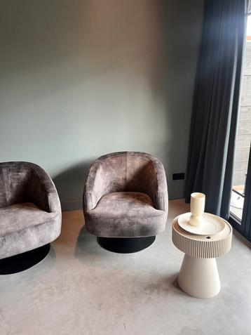 Draaistoelen fauteuil  velours grijs/groen nieuw! beschikbaar voor biedingen