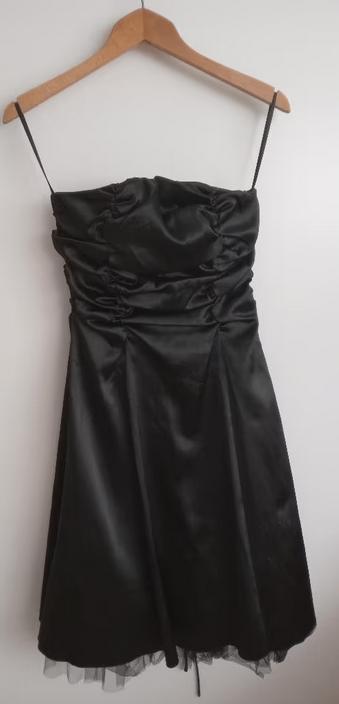 Lissa satijn galajurk met corsetsluiting, maat S, Kleding | Dames, Gelegenheidskleding, Nieuw, Galajurk, Maat 36 (S), Zwart, Verzenden