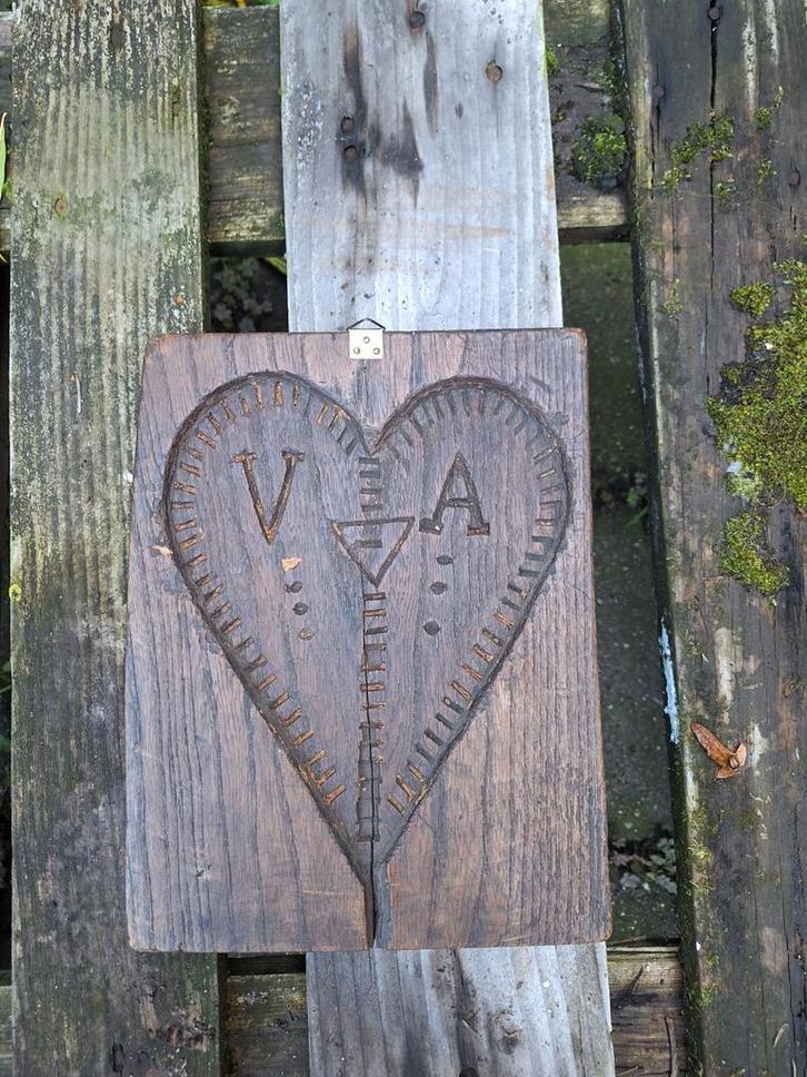 Antieke Dubbelzijdige Speculaasplank - Hart Motief, Antiek en Kunst, Antiek | Overige Antiek, Ophalen of Verzenden