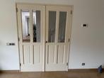 Dubbele deur met facet geslepen glas, Doe-het-zelf en Verbouw, Ophalen, Gebruikt, 120 cm of meer, Binnendeur