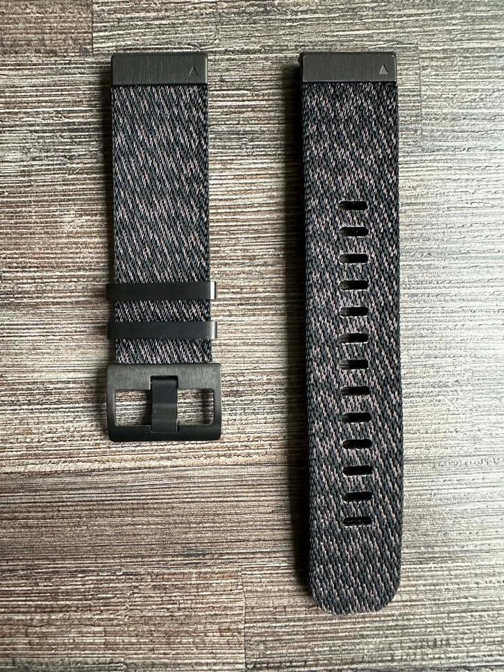 25130b Jacquard-Weave Nylon Polsband, 22mm nieuw, Sieraden, Tassen en Uiterlijk, Sporthorloges, Nieuw, Android, Zwart, Ophalen of Verzenden