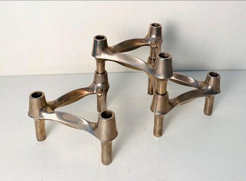 Stoff Nagel stapel-kandelaars (3) van BMF, Huis en Inrichting, Woonaccessoires | Kandelaars en Kaarsen, Gebruikt, Kandelaar, 25 tot 50 cm