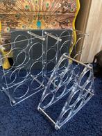 Vintage plexiglas acryl wijnrek 3 x, Kunststof, 5 tot 15 flessen, Ophalen of Verzenden, Zo goed als nieuw