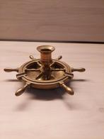 Koperen scheepsroer kandelaar asbak jaren 70, Verzamelen, Scheepvaart, Ophalen of Verzenden, Gebruikt, Motorboot of Zeilboot, Gebruiksvoorwerp