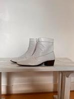 Witte leren enkel laars maat 41, Ophalen of Verzenden, Zo goed als nieuw, Wit