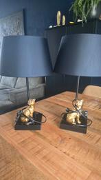 2x Gouden panter lampen met zwarte kap, Ophalen, Zo goed als nieuw, Metaal, Modern