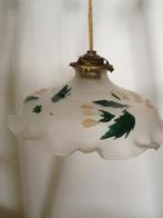 Oud lampenkapje met bloemmotief, Gebruikt, Wit, Rond, Ophalen of Verzenden