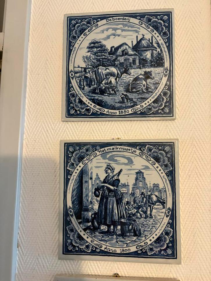 Delfts Blauwe Tegels - Set van 6 ophalen in Denhaag, Antiek en Kunst, Antiek | Wandborden en Tegels, Ophalen
