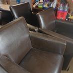 4 bruine eetkamerstoelen, Huis en Inrichting, Ophalen of Verzenden, Gebruikt, Minder dan 75 cm, Minder dan 150 cm