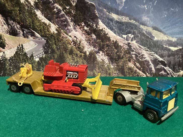 Matchbox truck met trailer, Hobby en Vrije tijd, Modelauto's | 1:50, Gebruikt, Bus of Vrachtwagen, Matchbox, Ophalen of Verzenden