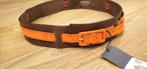 Terre Bleue mooie leren riem bruin met oranje nieuw  90 cm, Terre Bleue, Echt leder, Nieuw, Ophalen of Verzenden