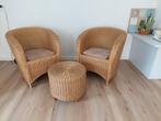 Hele mooie rieten fauteuils voor binnen! In perfecte staat, Huis en Inrichting, Fauteuils, Ophalen, Zo goed als nieuw, Minder dan 75 cm