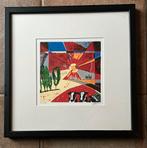 Zeefdruk “Landschap met 3 koeien” van Ingo Leth, Antiek en Kunst, Ophalen of Verzenden