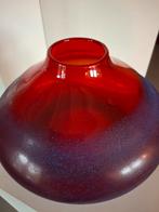 Mondgeblazen grote Rood/paarse Vaas, Ophalen of Verzenden, Minder dan 50 cm, Rood, Glas
