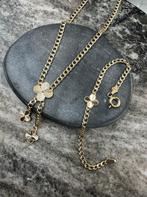 18k Gouden Klavertje set ketting & armband, Sieraden, Tassen en Uiterlijk, Armbanden, Ophalen of Verzenden, Nieuw, Goud, Met bedels of kralen