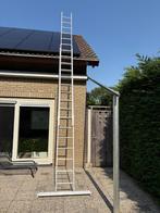 Ladder aluminium werkhoogte 8,28 m, Doe-het-zelf en Verbouw, Ladders en Trappen, Ophalen, Gebruikt, Ladder, Opvouwbaar of Inschuifbaar