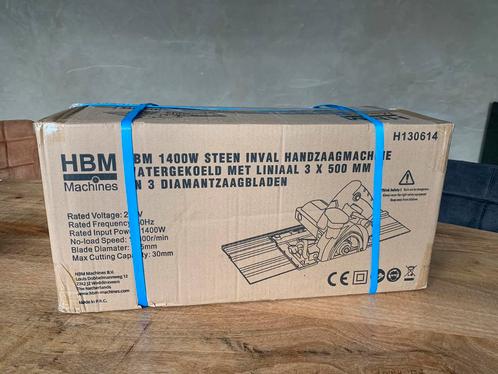 1400W Steen Inval Handzaagmachine Watergekoeld met Liniaal, Doe-het-zelf en Verbouw, Gereedschap | Zaagmachines, Nieuw, 1200 watt of meer