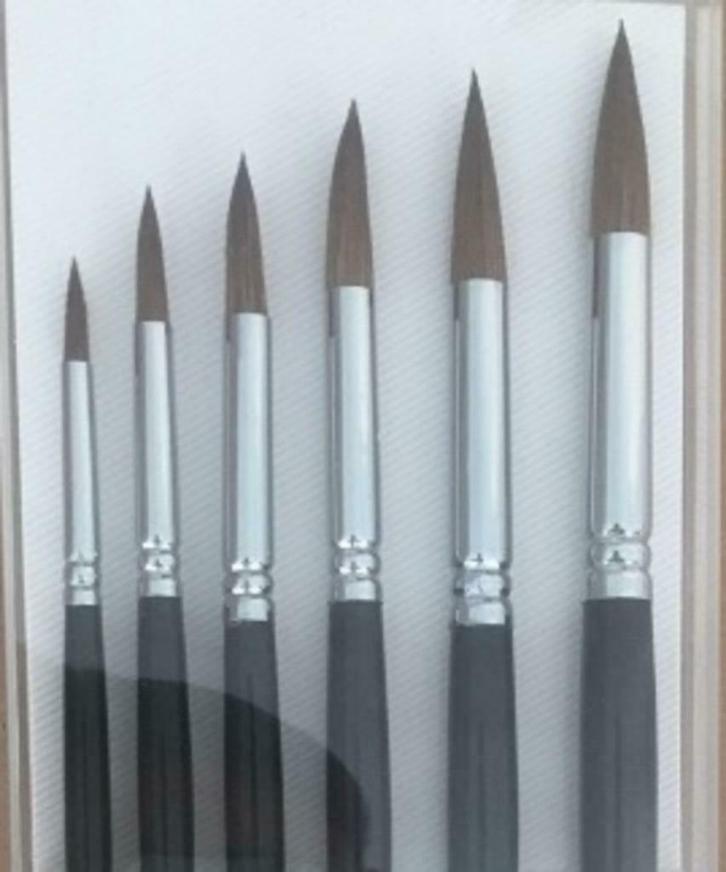 Serie Ronde penselen marterhaar., Hobby en Vrije tijd, Schilderen, Nieuw, Ophalen of Verzenden