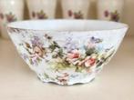 Antiek schaaltje zalmroze roosjes, Ophalen of Verzenden