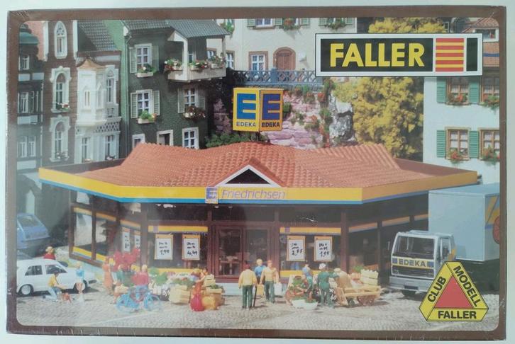 FALLER 130342 supermarkt, groot bouwpakket in nieuwstaat, Hobby en Vrije tijd, Modeltreinen | H0, Zo goed als nieuw, Brug, Tunnel of Gebouw