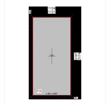 Vast kunststof raam 1124 x 2174 mm beschikbaar voor biedingen