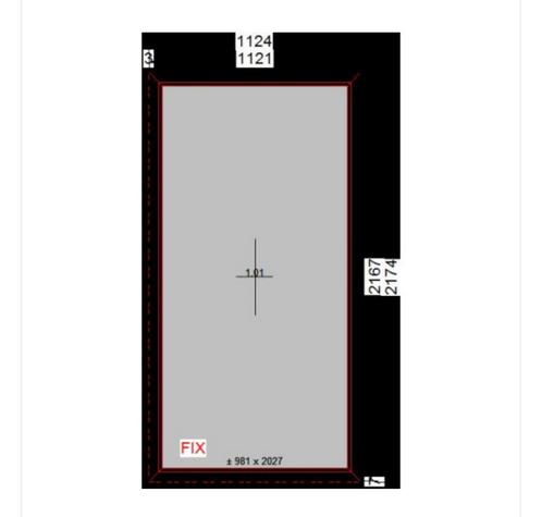 Vast kunststof raam 1124 x 2174 mm, Doe-het-zelf en Verbouw, Kozijnen en Schuifpuien, Zo goed als nieuw, Raamkozijn, Kunststof