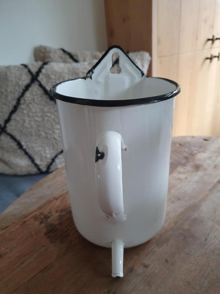 Laaks Brocante, emaille lavement kan met tuit, Antiek en Kunst, Antiek | Emaille, Ophalen of Verzenden