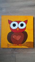Gondas Creaties schilderij Uil acryl op doek 20 x 20 cm, Ophalen of Verzenden, Nieuw
